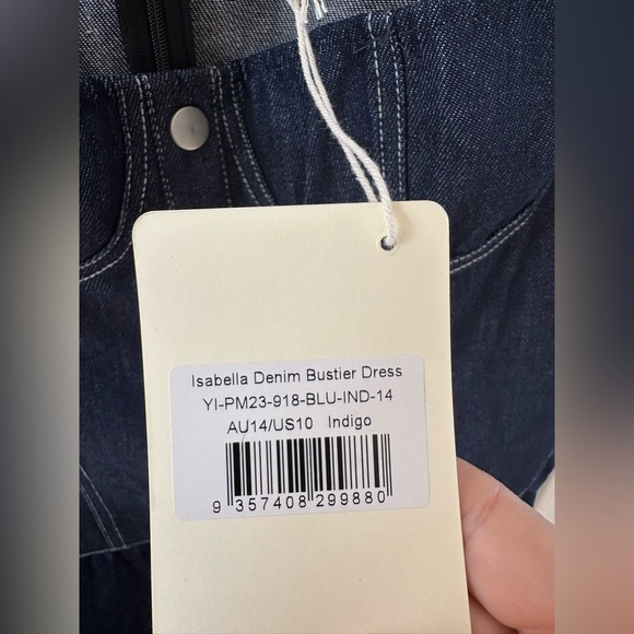 NWT - Peppermayo Exclusive - Isabella Denim
Bustier Dress in Indigo - Size US 10 - Picture 9 of 9